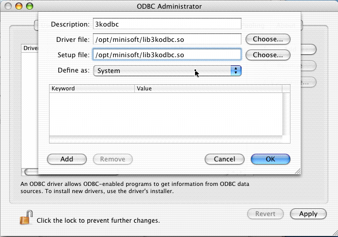 odbc manager osx
